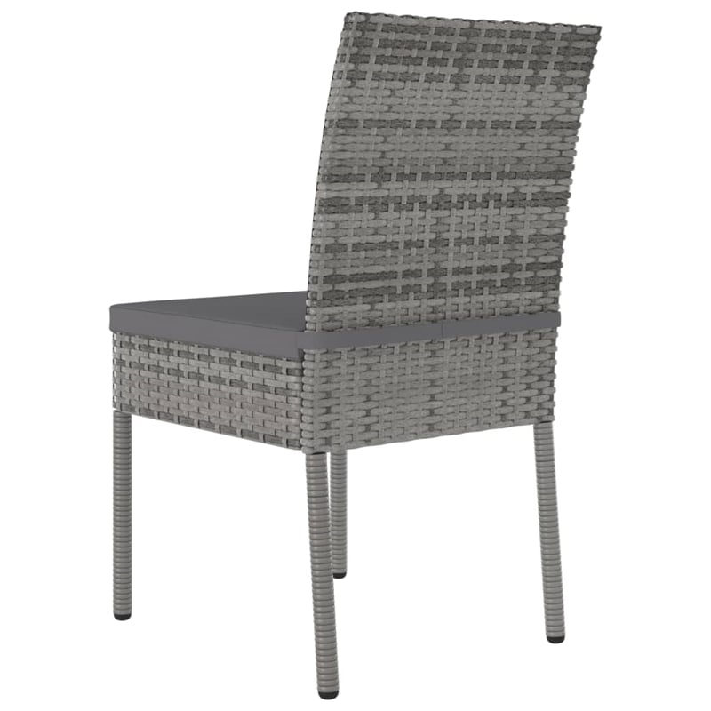 vidaXL Dining Set in Gray Poly Rattan Small Durable Garden Dining Set