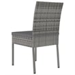 vidaXL Dining Set in Gray Poly Rattan Small Durable Garden Dining Set