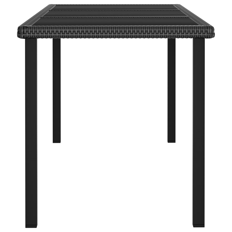vidaXL Poly Rattan/Powder-Coated Steel/Glass Dining Set in Black