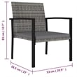 vidaXL Dining Set in Gray/Black