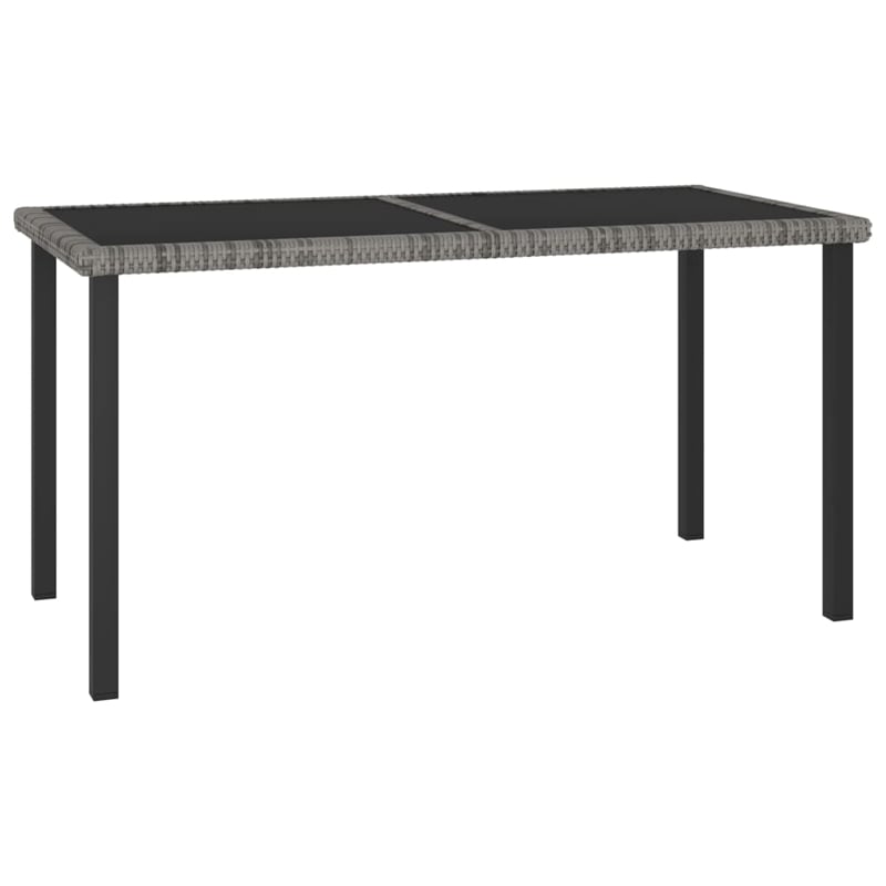 vidaXL Dining Set in Gray and Black Poly Rattan/Powder-Coated Steel Medium
