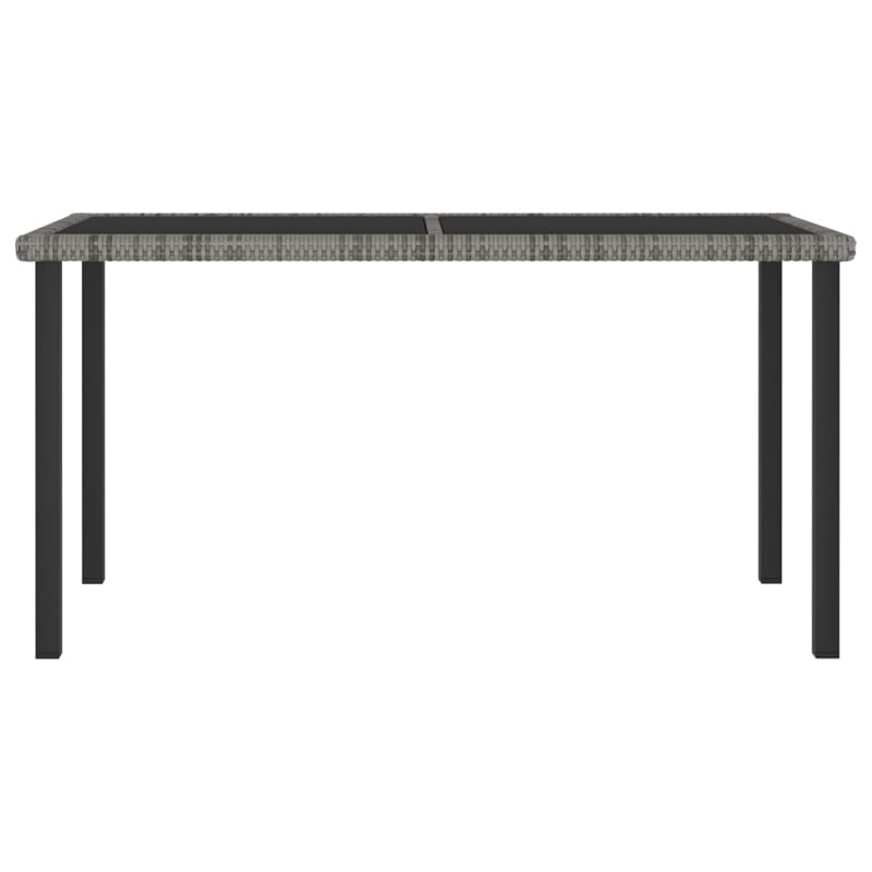 vidaXL Dining Set in Gray and Black Poly Rattan/Powder-Coated Steel Medium