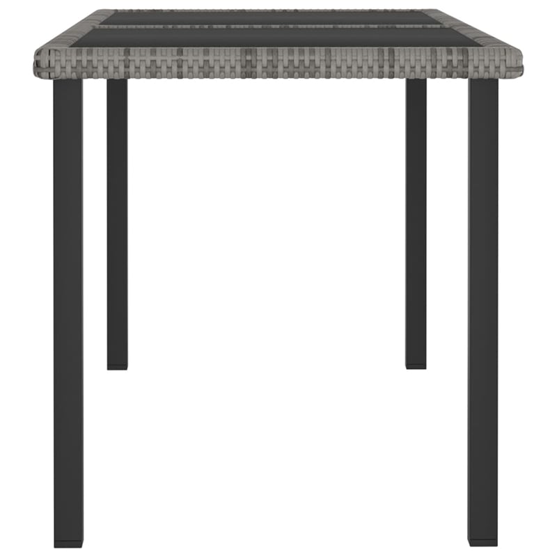 vidaXL Dining Set in Gray and Black Poly Rattan/Powder-Coated Steel Medium
