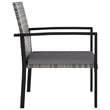 vidaXL Dining Set in Gray and Black Poly Rattan/Powder-Coated Steel Medium