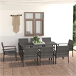 vidaXL Dining Set in Gray Poly Rattan Large Durable Dining Set