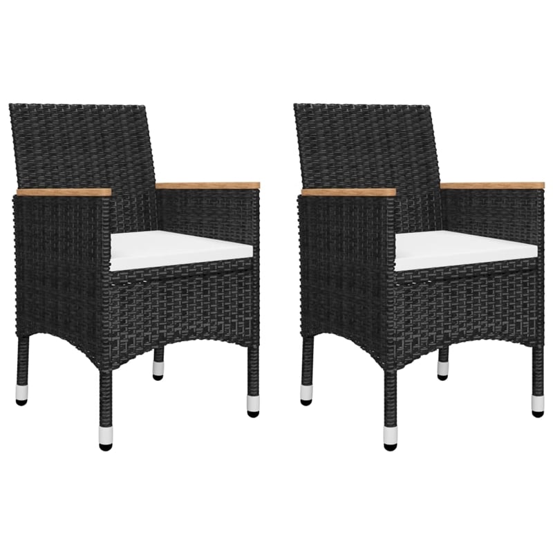 vidaXL Garden Dining Set in Black/Cream White