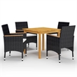 vidaXL Dining Set in Black/Cream White