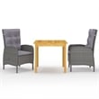 vidaXL Garden Dining Set in Gray