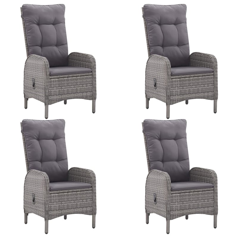 vidaXL Garden Dining Set in Gray Solid Acacia Wood/PE Rattan/Steel Medium