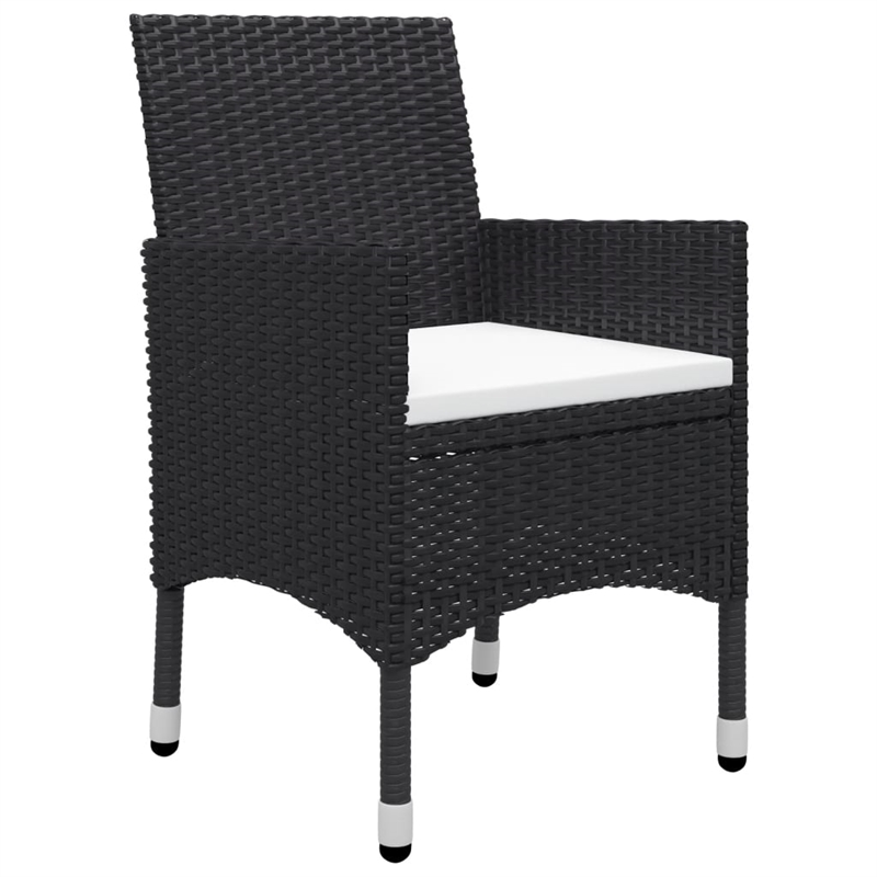 vidaXL Dining Set in Black Solid Acacia Wood Medium Ergonomic
