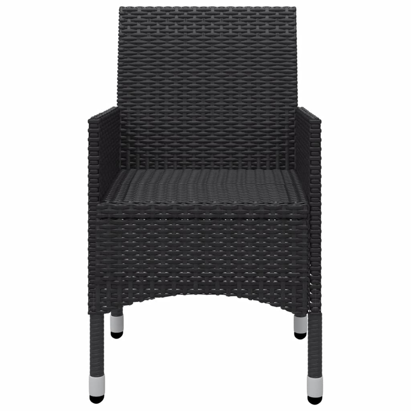 vidaXL Dining Set in Black Solid Acacia Wood Medium Ergonomic