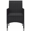 vidaXL Dining Set in Black Solid Acacia Wood Medium Ergonomic