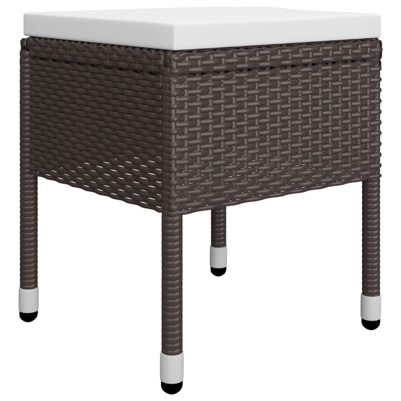 vidaXL Dining Set in Brown/Cream White Solid Acacia Wood/Polyethylene Rattan