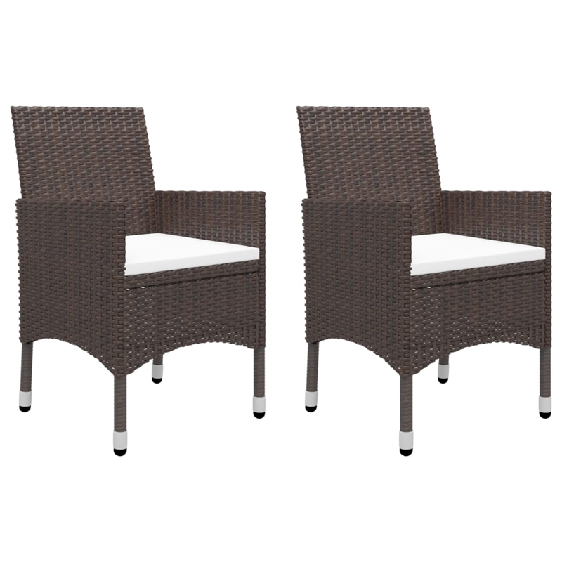 vidaXL Dining Set in Brown/Cream White Solid Acacia Wood/Polyethylene Rattan