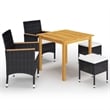 vidaXL Dining Set in Black/Cream White