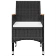 vidaXL Dining Set in Black/Cream White