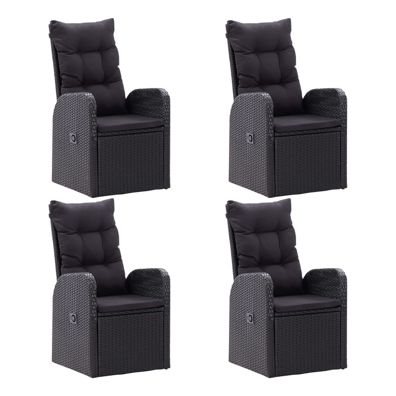 vidaXL Garden Dining Set in Black and Natural Wood Solid Acacia Wood Medium