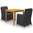 vidaXL Dining Set in Black Chair/Dark Gray Cushion