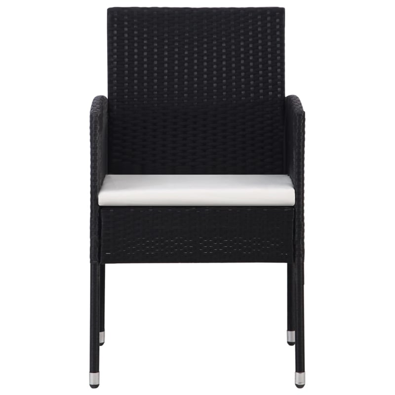 vidaXL Garden Dining Set in Black/Cream White