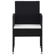 vidaXL Garden Dining Set in Black/Cream White