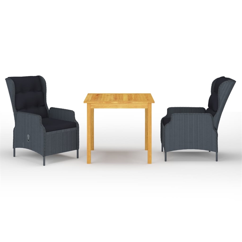 vidaXL Garden Dining Set in Dark Gray Solid Acacia Wood Medium