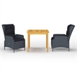 vidaXL Garden Dining Set in Dark Gray Solid Acacia Wood Medium