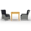 vidaXL Garden Dining Set in Light Gray/Black