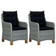 vidaXL Solid Acacia Wood Medium Garden Dining Set in Light Gray
