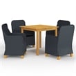 vidaXL Garden Dining Set in Dark Gray/Black