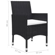 vidaXL Solid Acacia Wood Medium Stackable Dining Set in Black
