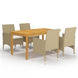 vidaXL Dining Set in Beige/Cream White