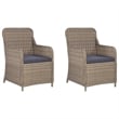 vidaXL Solid Acacia Wood/PE Rattan Dining Set in Brown