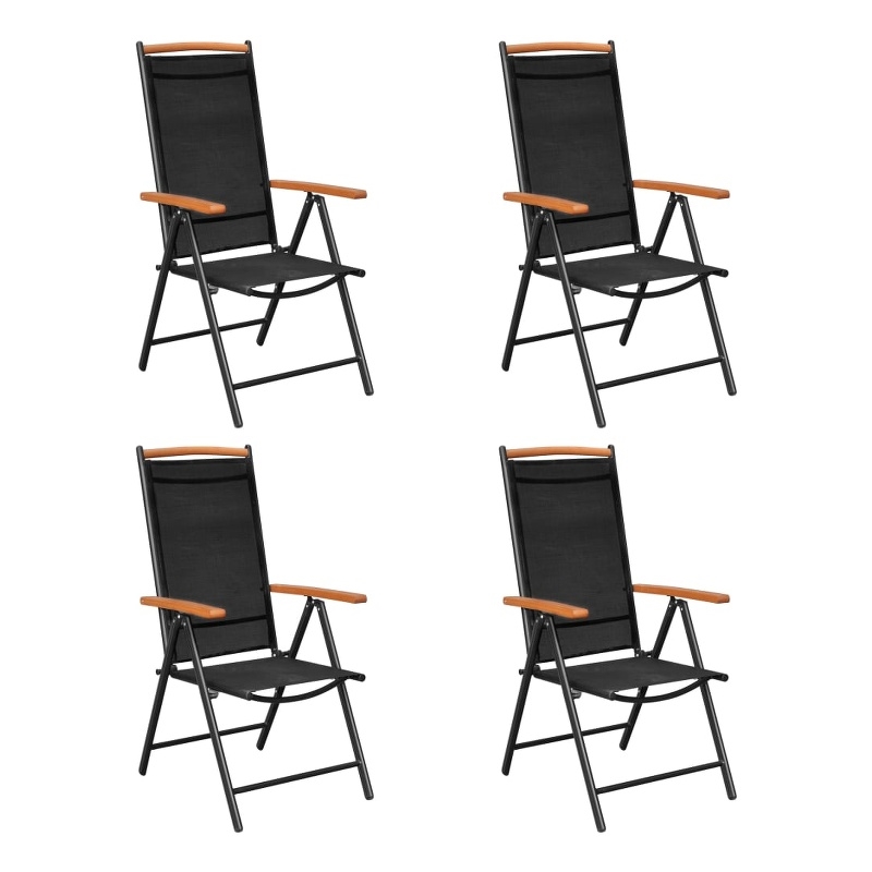 vidaXL Powder-Coated Aluminum Dining Set in Black