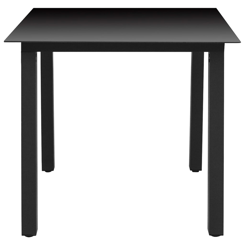 vidaXL Powder-Coated Aluminum Dining Set in Black