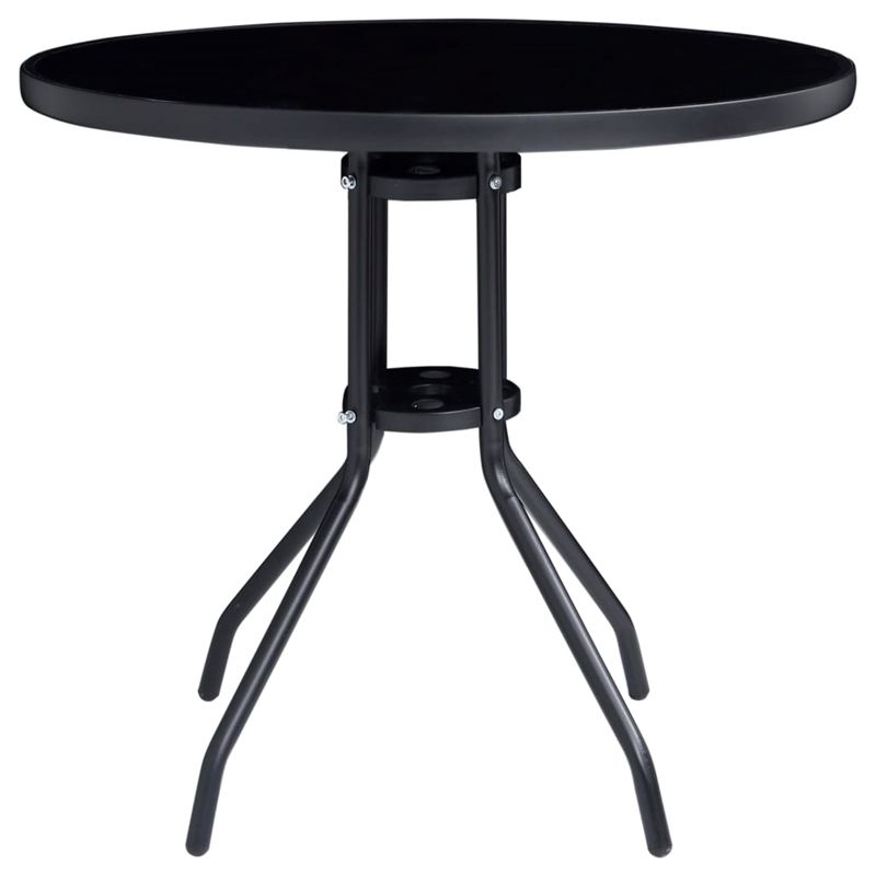 vidaXL Powder-Coated Aluminum Dining Set in Black