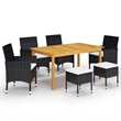 vidaXL Dining Set in Black/Cream White