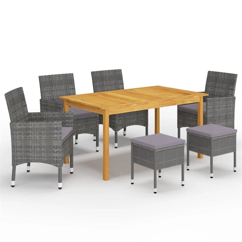 vidaXL Dining Set in Gray/Dark Gray