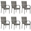 vidaXL Solid Acacia Wood/Powder-Coated Steel Dining Set in Gray