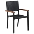vidaXL Solid Acacia Wood & PE Rattan Dining Set in Black