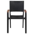 vidaXL Solid Acacia Wood & PE Rattan Dining Set in Black
