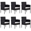vidaXL Solid Acacia Wood Standard Garden Dining Set in Black
