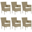 vidaXL Solid Acacia Wood Medium Durable Dining Set in Beige/Cream White