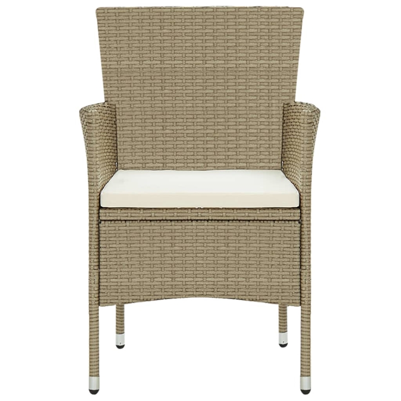 vidaXL Solid Acacia Wood Medium Durable Dining Set in Beige/Cream White