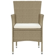 vidaXL Solid Acacia Wood Medium Durable Dining Set in Beige/Cream White