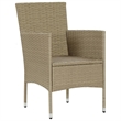 vidaXL Solid Acacia Wood Medium Durable Dining Set in Beige/Cream White