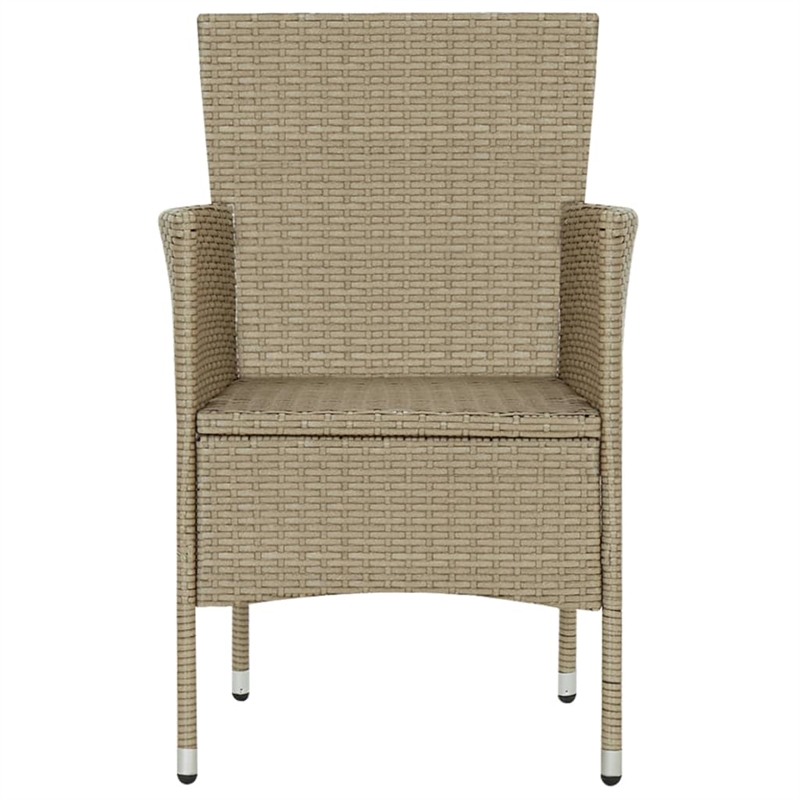 vidaXL Solid Acacia Wood Medium Durable Dining Set in Beige/Cream White