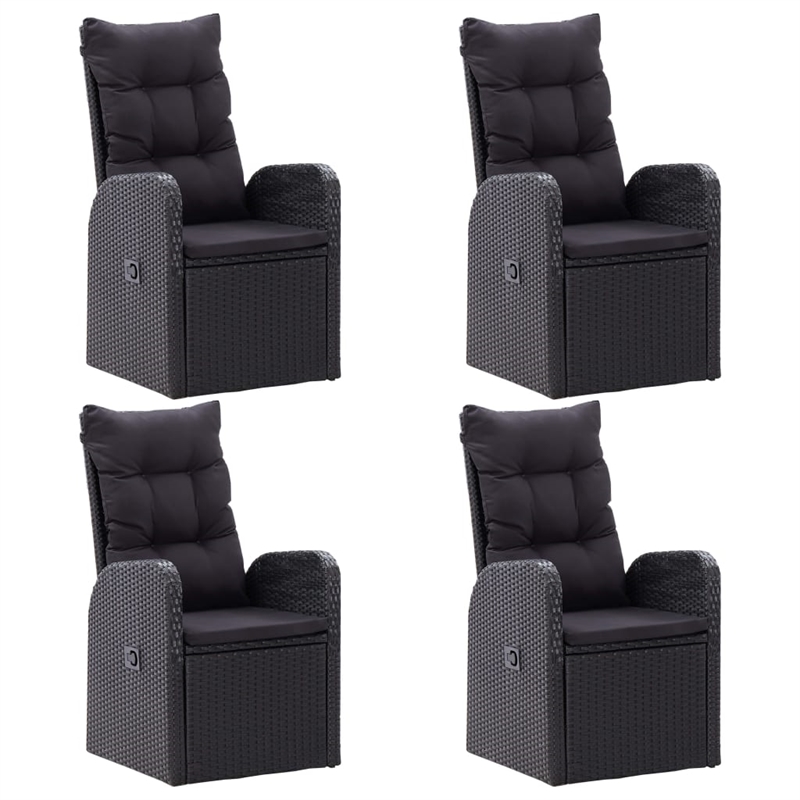 vidaXL Garden Dining Set in Black/Natural Wood