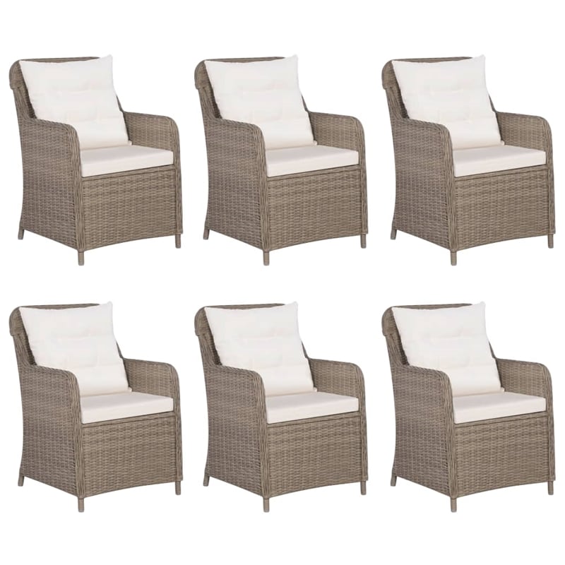 vidaXL Dining Set in Brown/Cream White