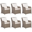 vidaXL Dining Set in Brown/Cream White