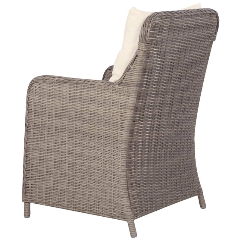 vidaXL Dining Set in Brown/Cream White
